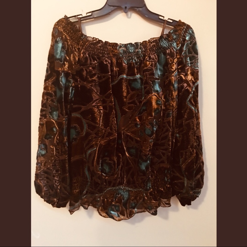 A  two piece velvet top